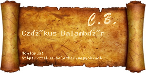 Czékus Balambér névjegykártya